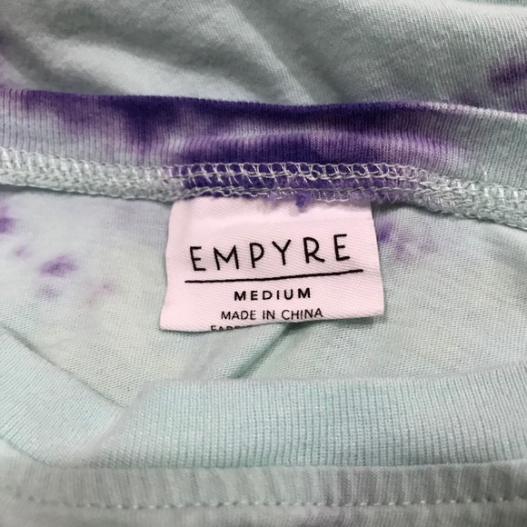 Empyre Tie Dye Crop Tee Womens Size Medium Long Sleeve Blue Purple - Picture 5 of 14